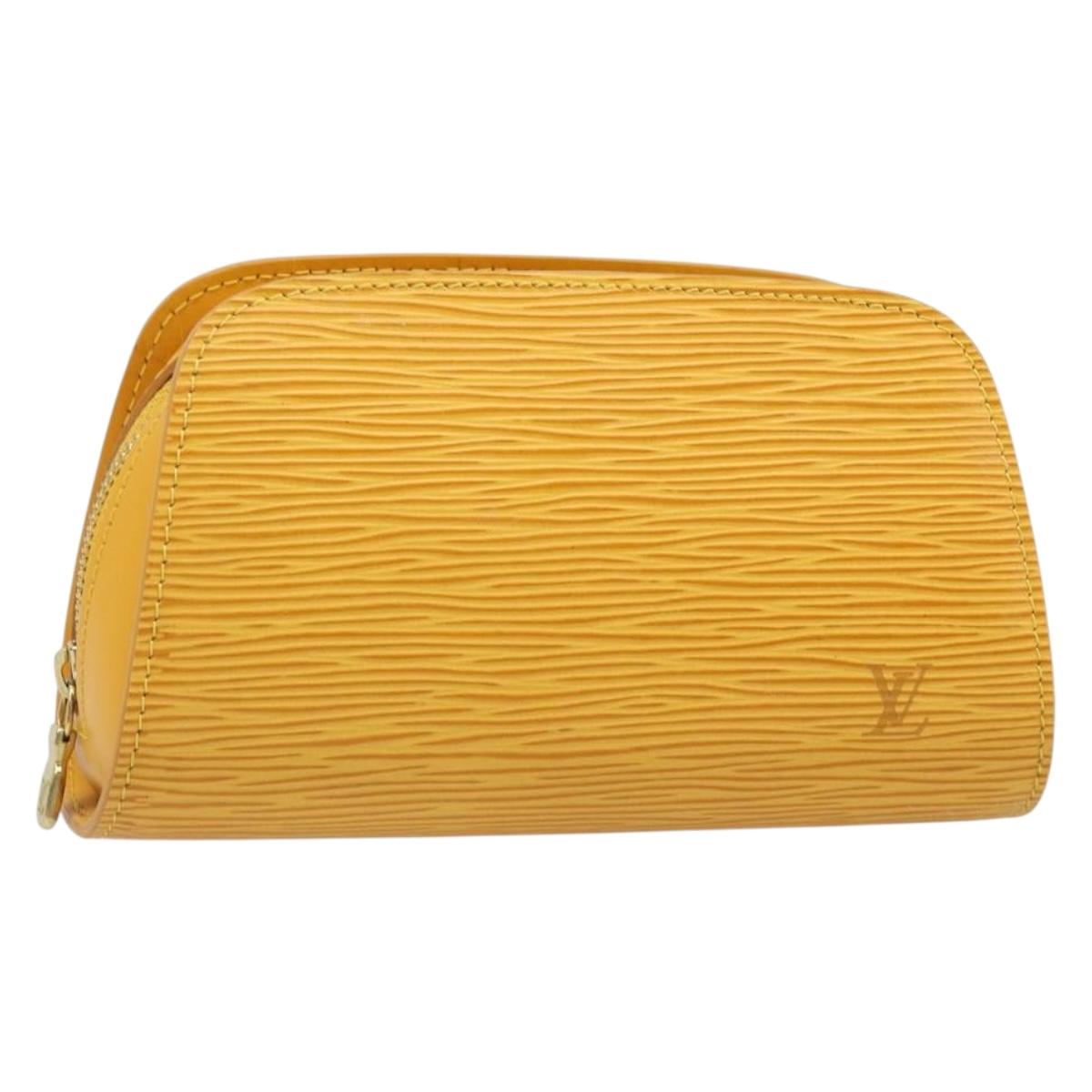 LOUIS VUITTON Epi Dauphine PM Pouch Yellow M48449 LV Auth hk3844