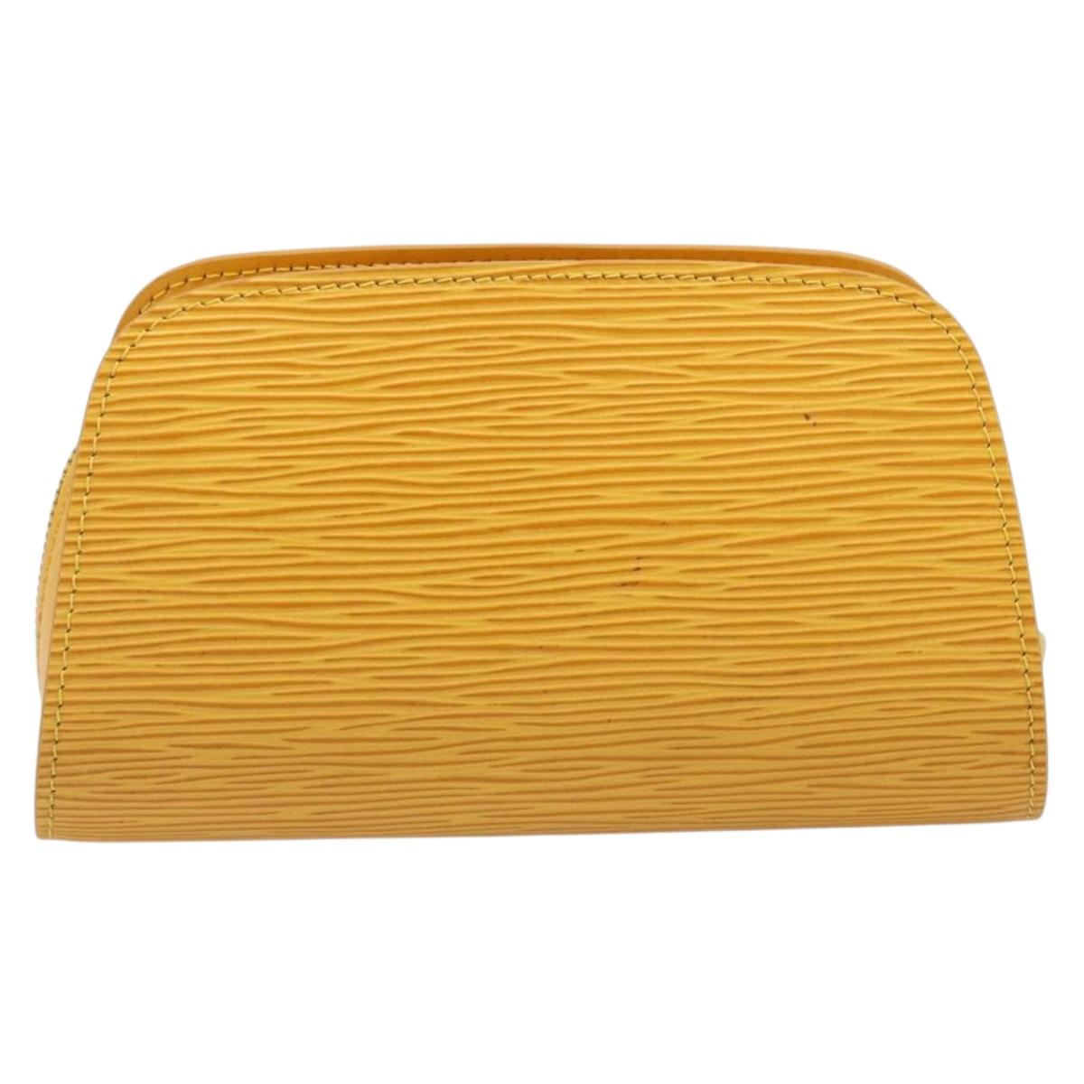 LOUIS VUITTON Epi Dauphine PM Pouch Yellow M48449 LV Auth hk3844