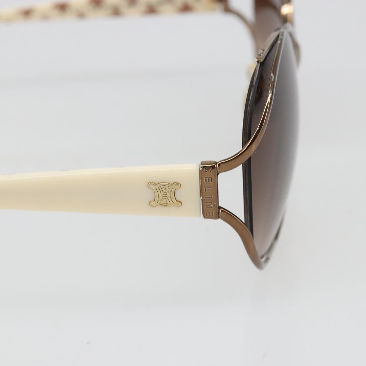 CELINE Sunglasses Metal Bronze Gold Auth hk3845
