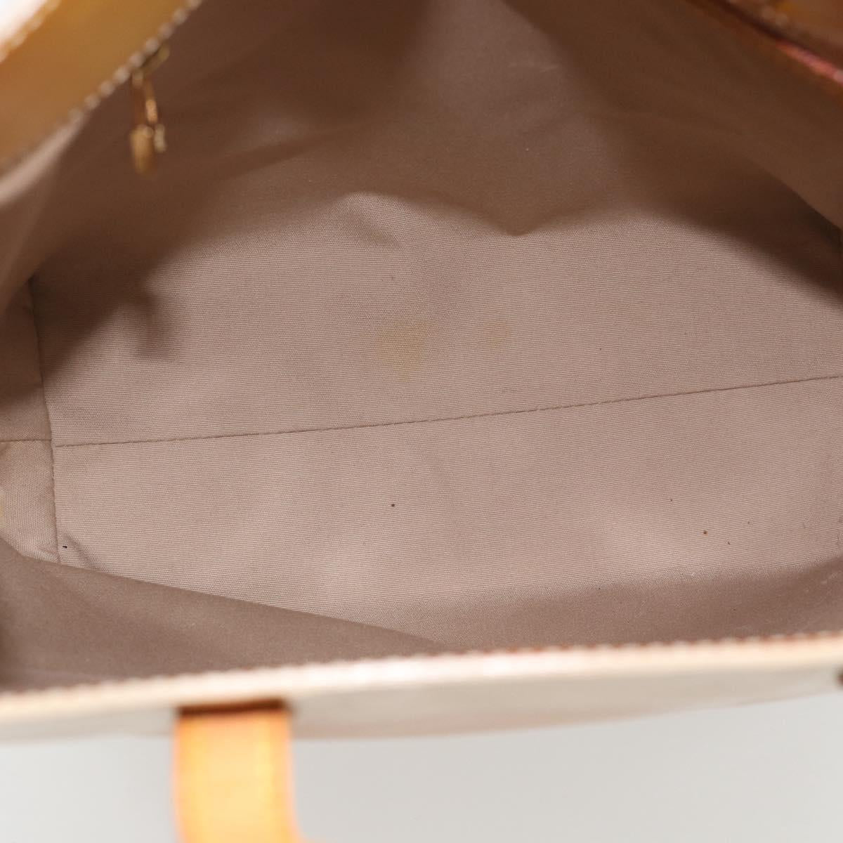 LOUIS VUITTON Monogram Vernis Reade MM Hand Bag Beige M91141 LV Auth hk3847