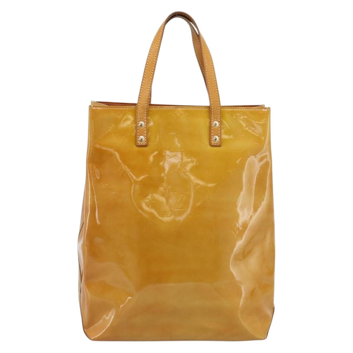 LOUIS VUITTON Monogram Vernis Reade MM Hand Bag Beige M91141 LV Auth hk3847