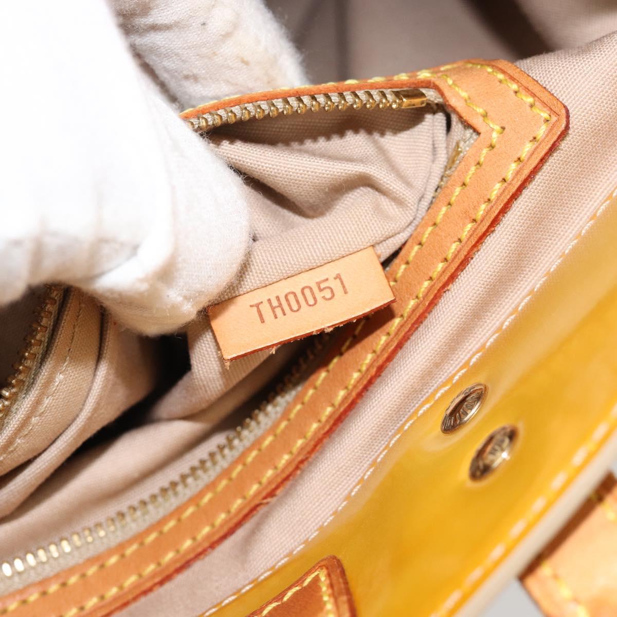 LOUIS VUITTON Monogram Vernis Reade MM Hand Bag Beige M91141 LV Auth hk3847