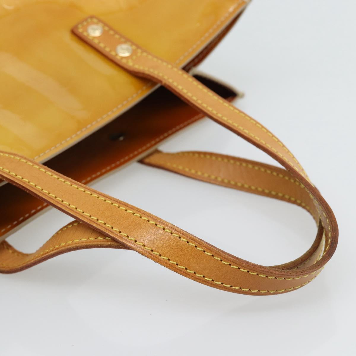 LOUIS VUITTON Monogram Vernis Reade MM Hand Bag Beige M91141 LV Auth hk3847