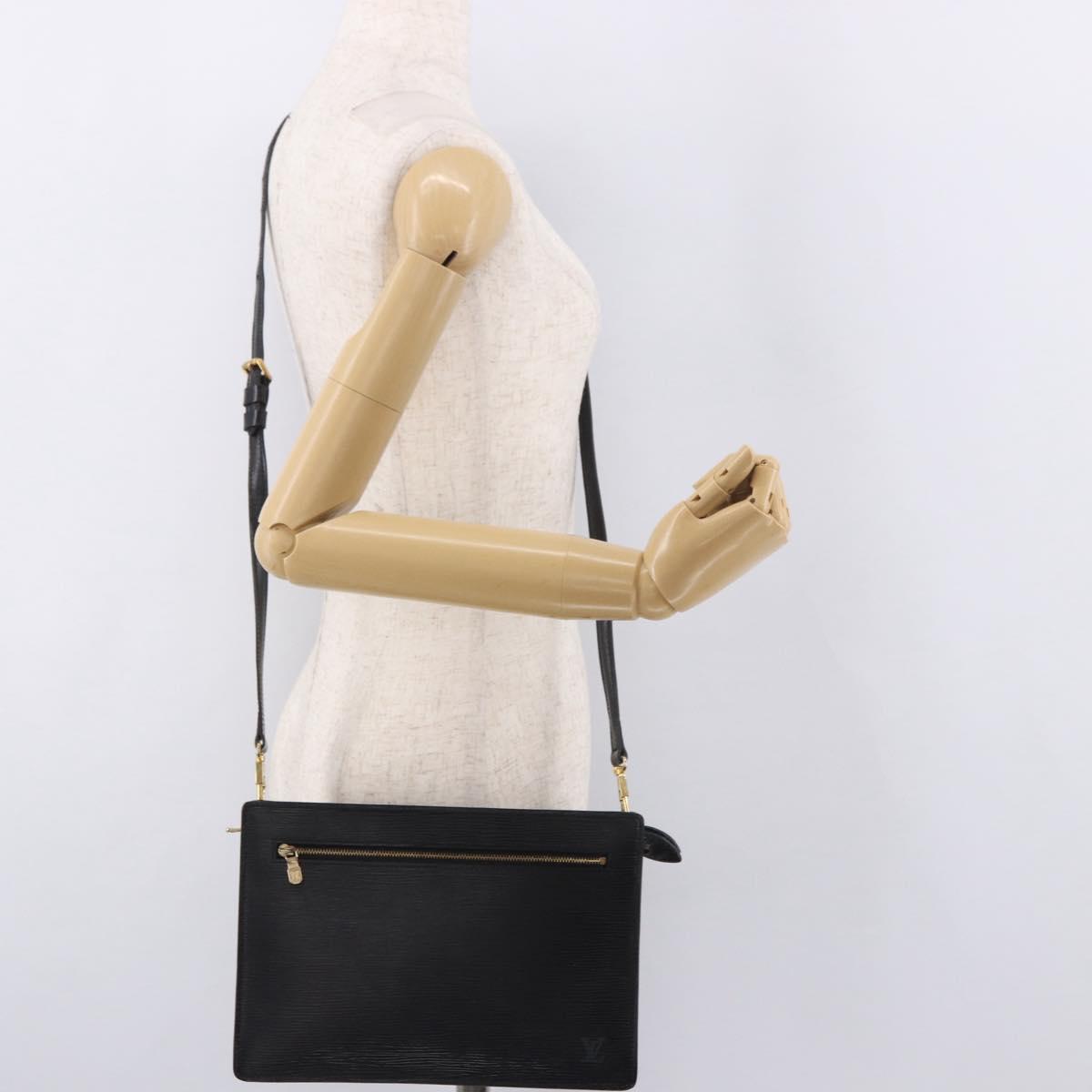 LOUIS VUITTON Epi Angian Shoulder Bag 2way Black M52112 LV Auth hk3850