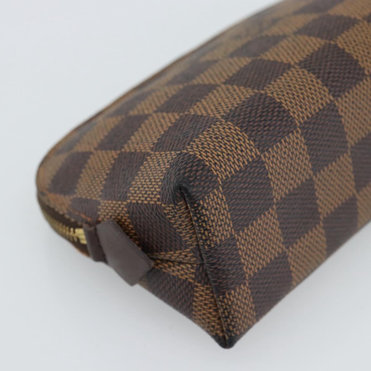 LOUIS VUITTON Damier Ebene Pochette Cosmetic PM Pouch N47516 LV Auth hk3857