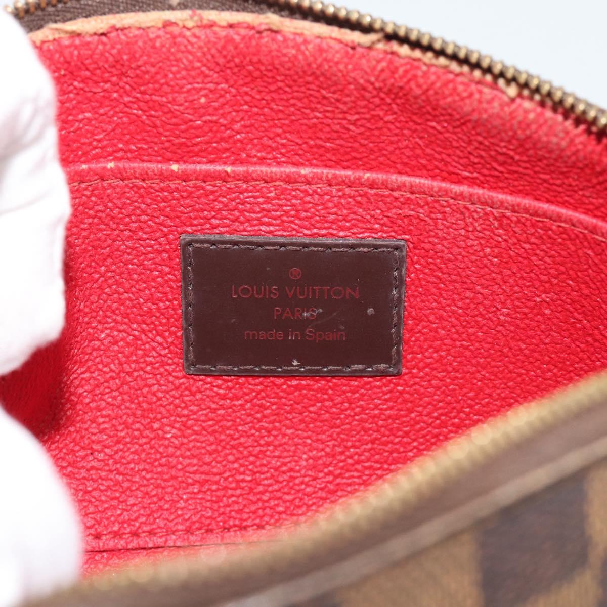 LOUIS VUITTON Damier Ebene Pochette Cosmetic PM Pouch N47516 LV Auth hk3857