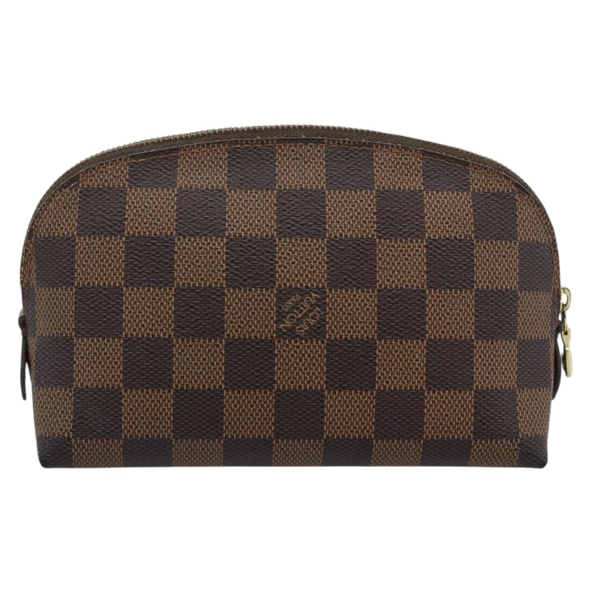 LOUIS VUITTON Damier Ebene Pochette Cosmetic PM Pouch N47516 LV Auth hk3857