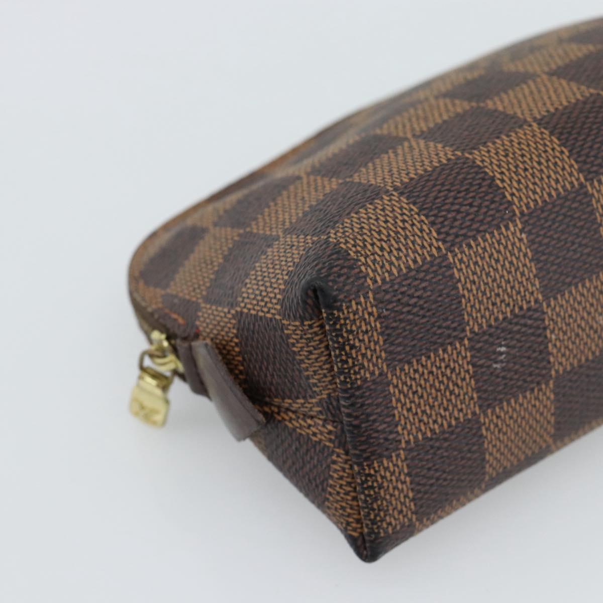 LOUIS VUITTON Damier Ebene Pochette Cosmetic PM Pouch N47516 LV Auth hk3857