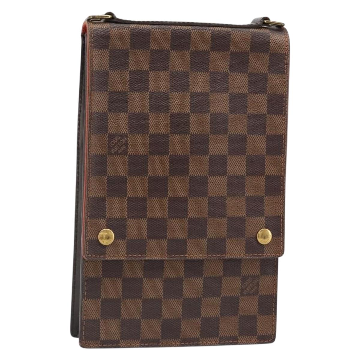LOUIS VUITTON Damier Ebene Portello Shoulder Bag N45271 LV Auth hk3859
