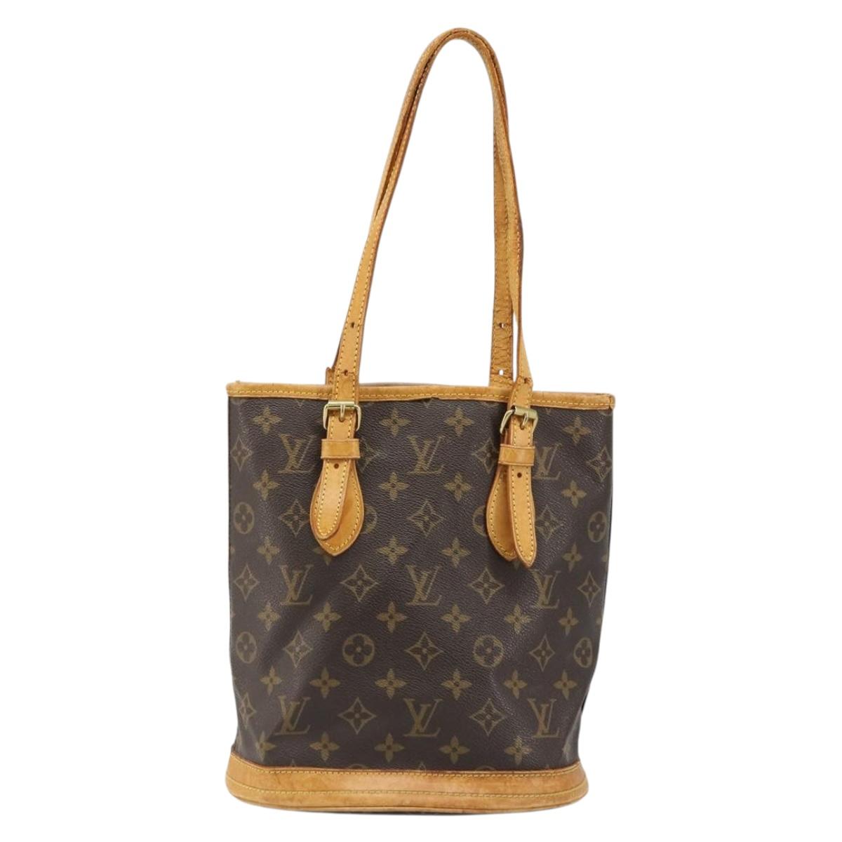 LOUIS VUITTON Monogram Bucket PM Shoulder Bag M42238 LV Auth hk3861