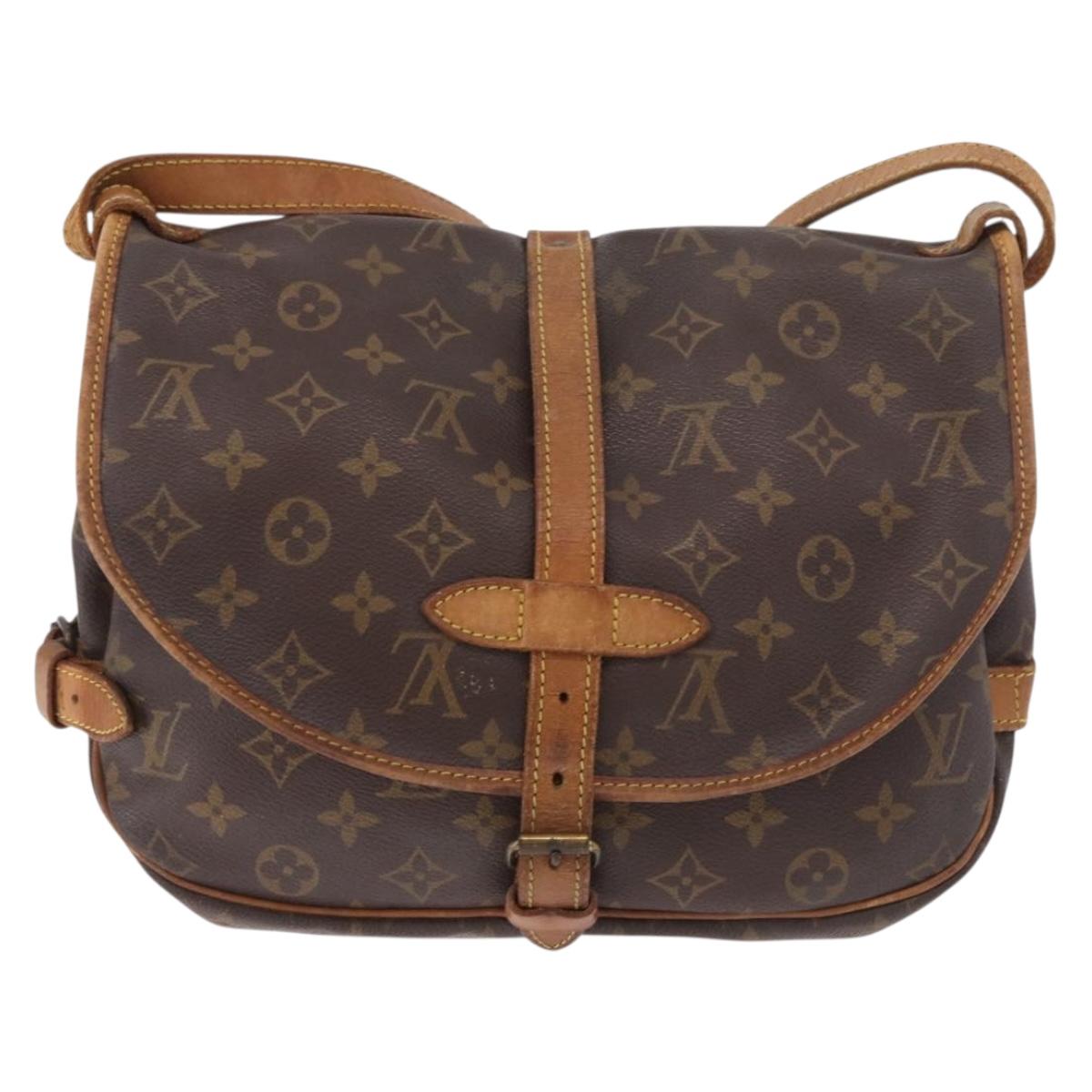 LOUIS VUITTON Monogram Saumur 30 Shoulder Bag M42256 LV Auth hk3872