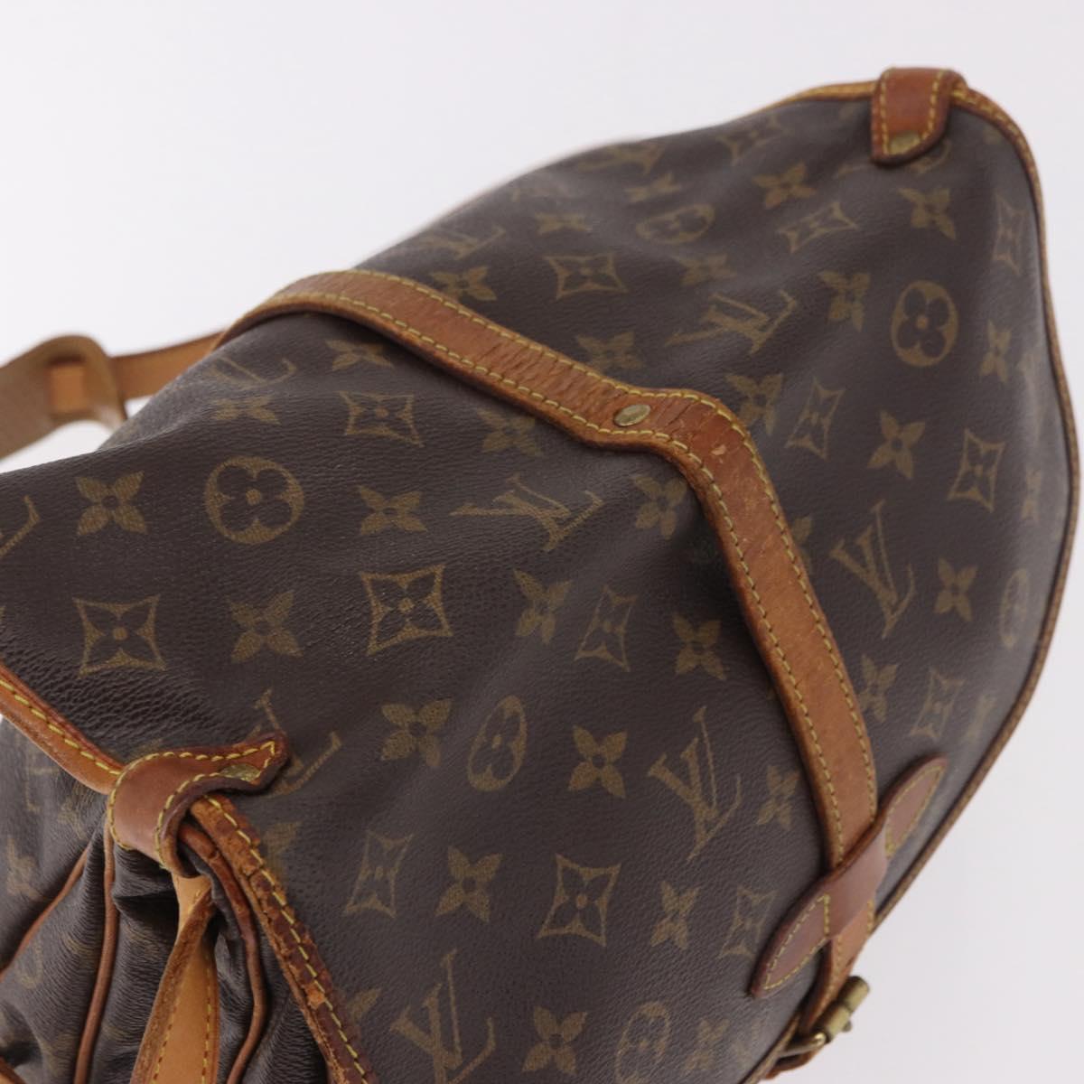 LOUIS VUITTON Monogram Saumur 30 Shoulder Bag M42256 LV Auth hk3873