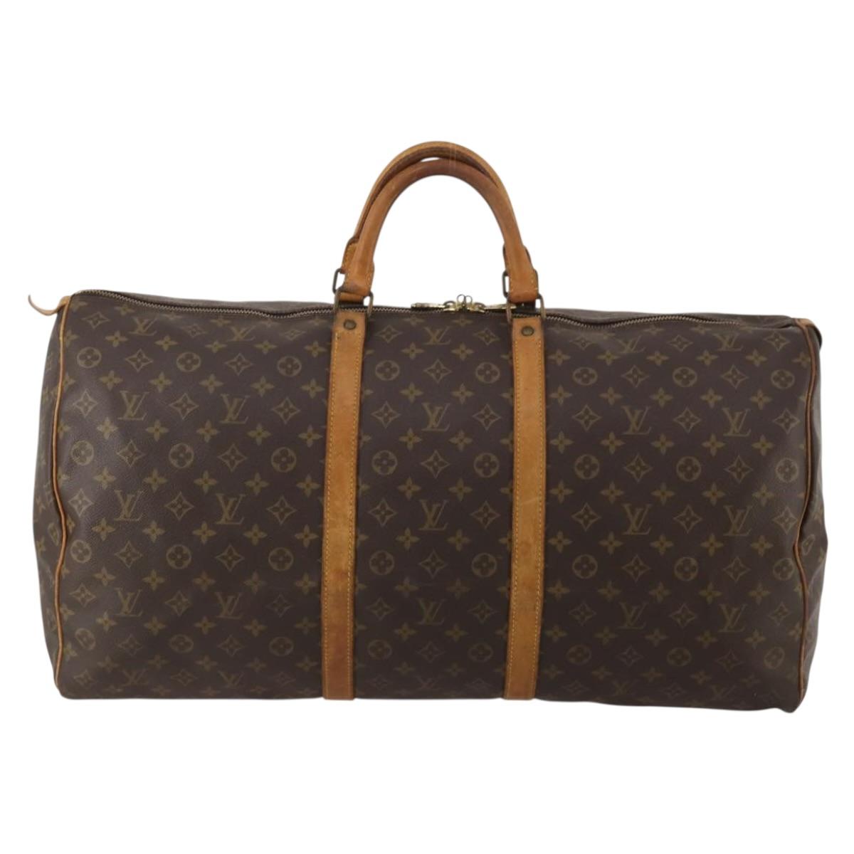 LOUIS VUITTON Monogram Keepall 60 Boston Bag M41422 LV Auth hk3881