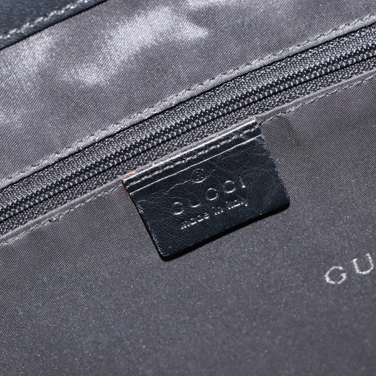 GUCCI Jackie Tote Bag Canvas Black Silver 002 1074 Auth hk3882