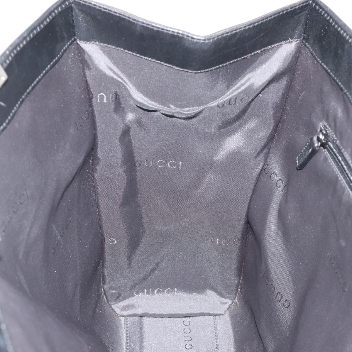 GUCCI Jackie Tote Bag Canvas Black Silver 002 1074 Auth hk3882