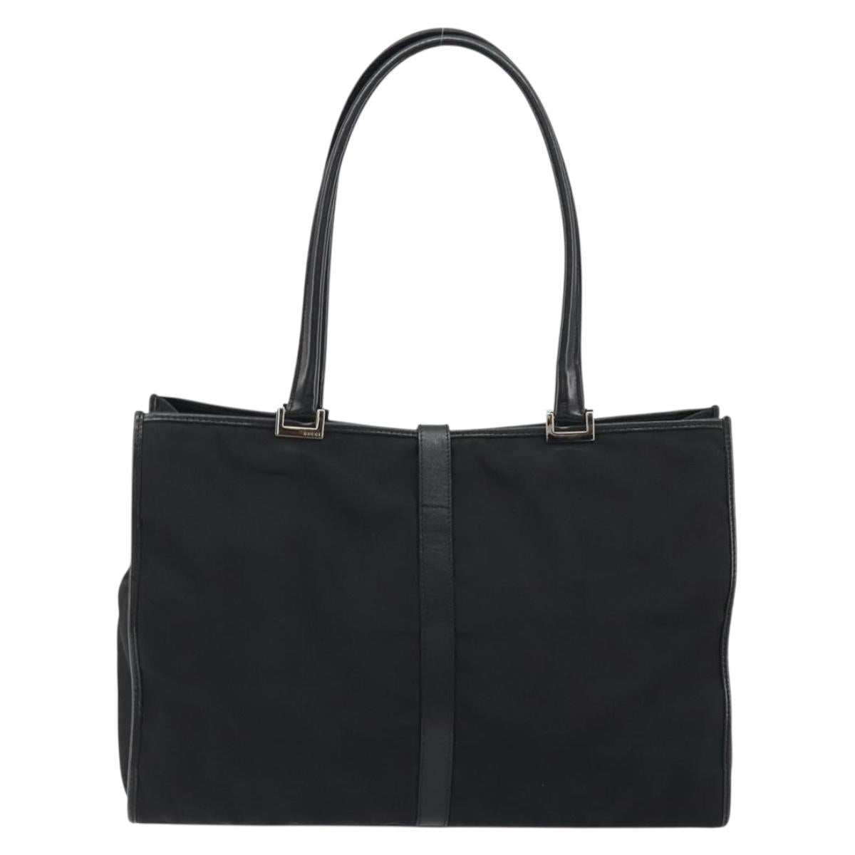 GUCCI Jackie Tote Bag Canvas Black Silver 002 1074 Auth hk3882