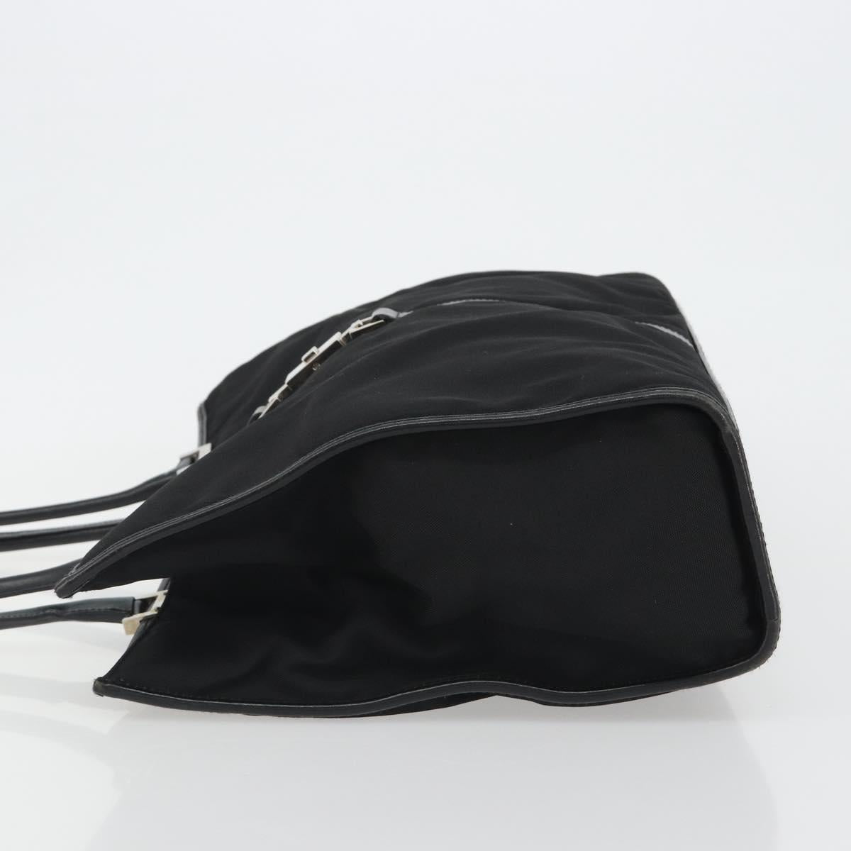 GUCCI Jackie Tote Bag Canvas Black Silver 002 1074 Auth hk3882