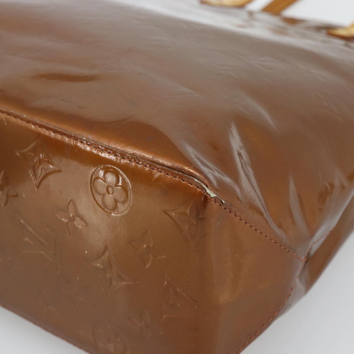 LOUIS VUITTON Monogram Vernis Reade MM Hand Bag Bronze M91143 LV Auth hk3883