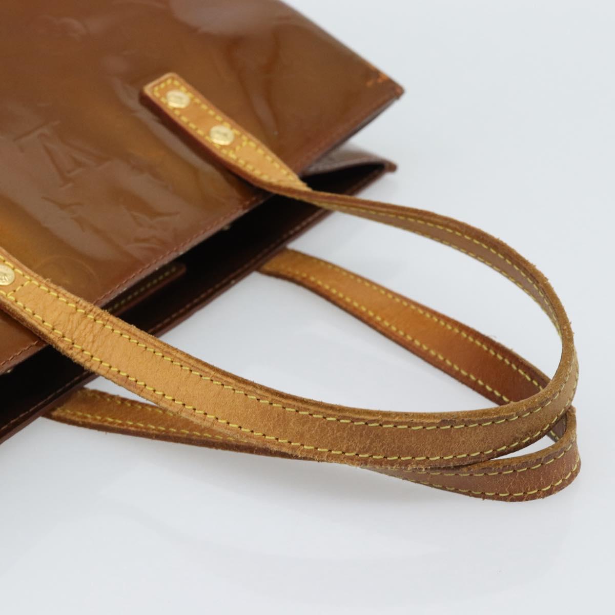 LOUIS VUITTON Monogram Vernis Reade MM Hand Bag Bronze M91143 LV Auth hk3883