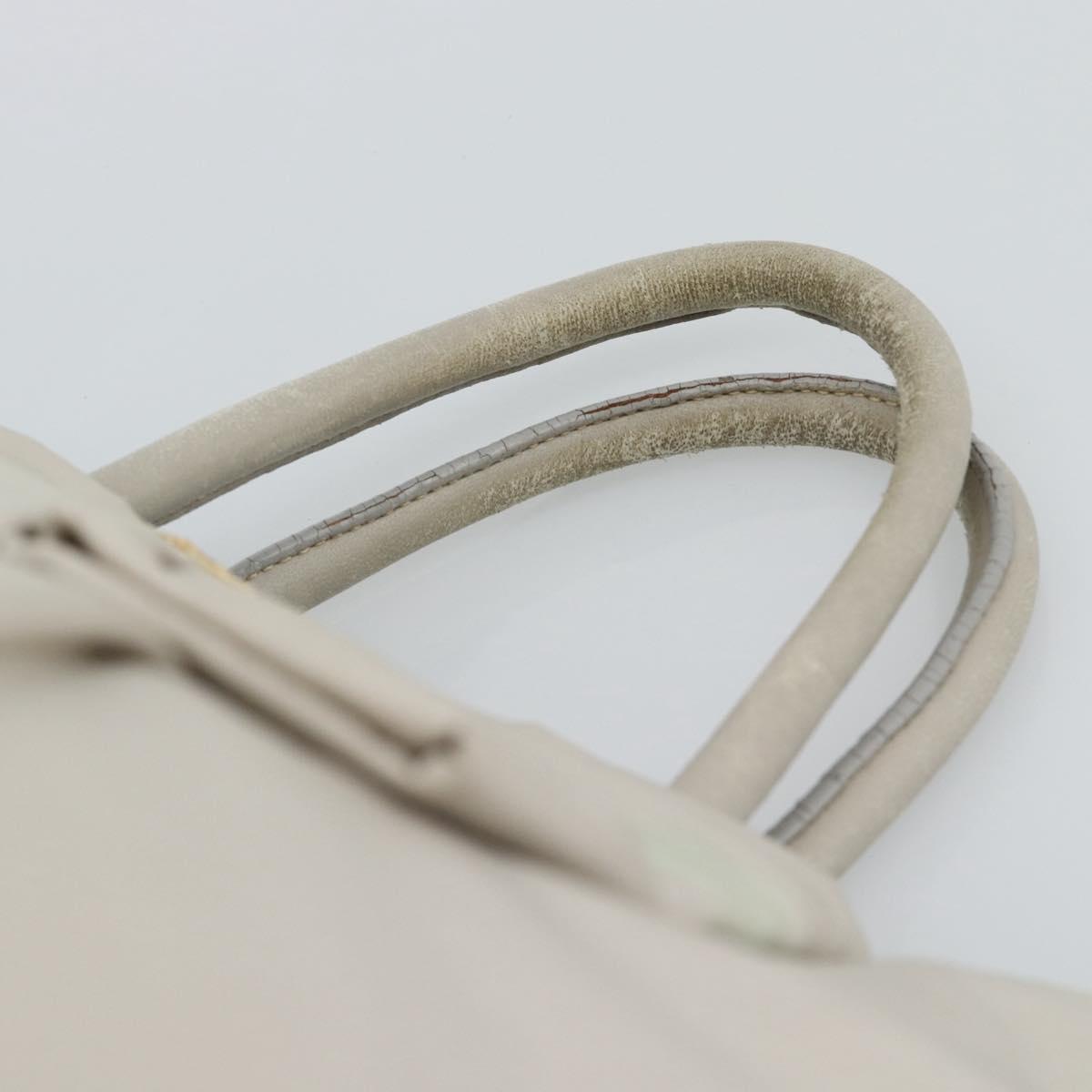 PRADA Hand Bag Nylon Ivory Gold Auth hk3884