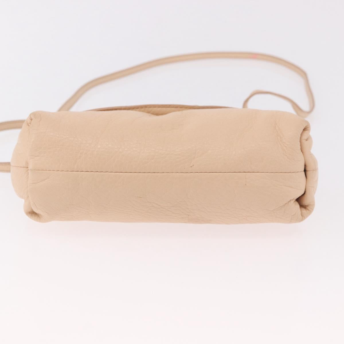 Chloe Lily Hand Bag Leather 2way Beige Gold Auth hk3885