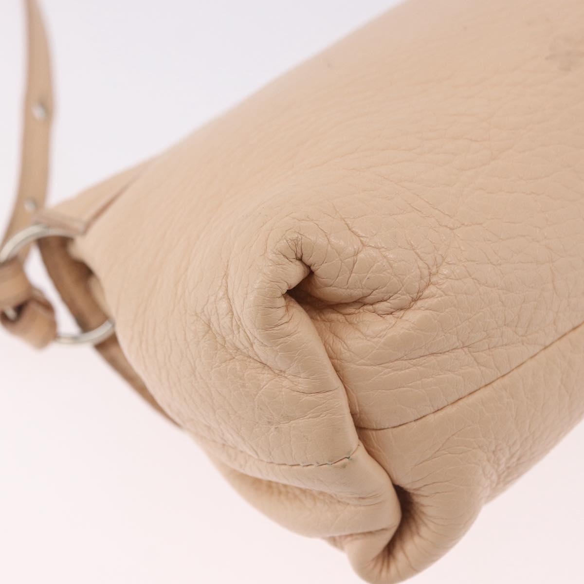 Chloe Lily Hand Bag Leather 2way Beige Gold Auth hk3885