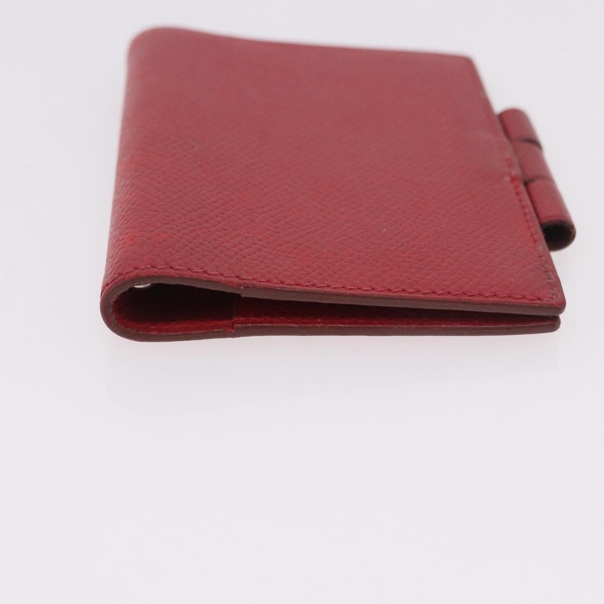 HERMES Agenda Vision & Ballpoint Pen Set Leather Red Auth hk3888