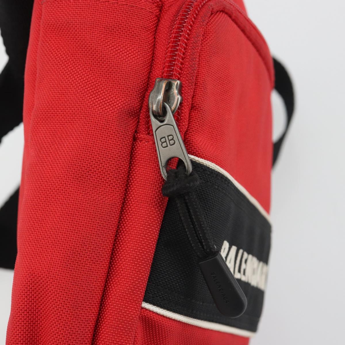 BALENCIAGA Messenger Bag S Shoulder Bag Nylon Red 638657 Auth hk3893