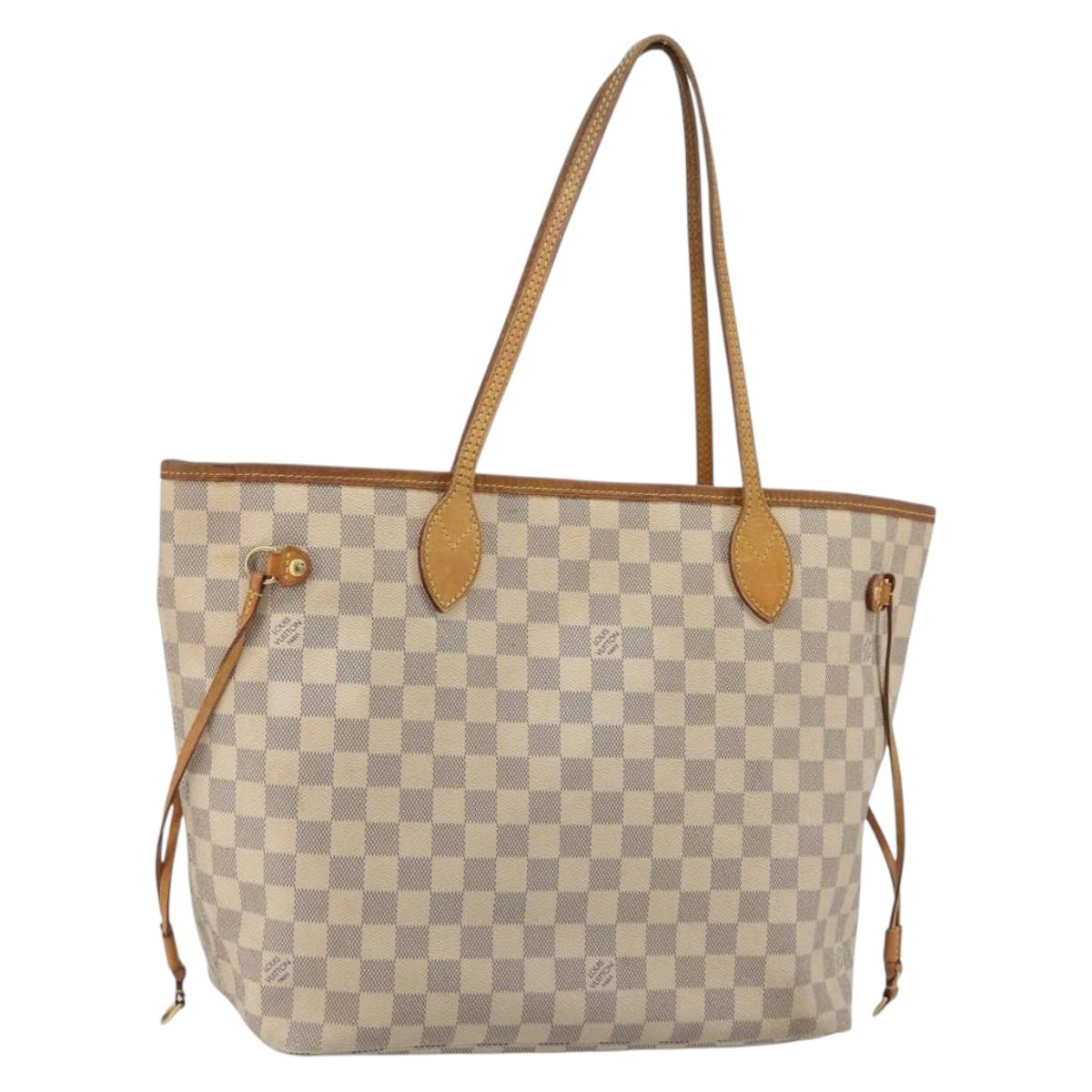 LOUIS VUITTON Damier Azur Neverfull MM Tote Bag N41605 LV Auth hk3894