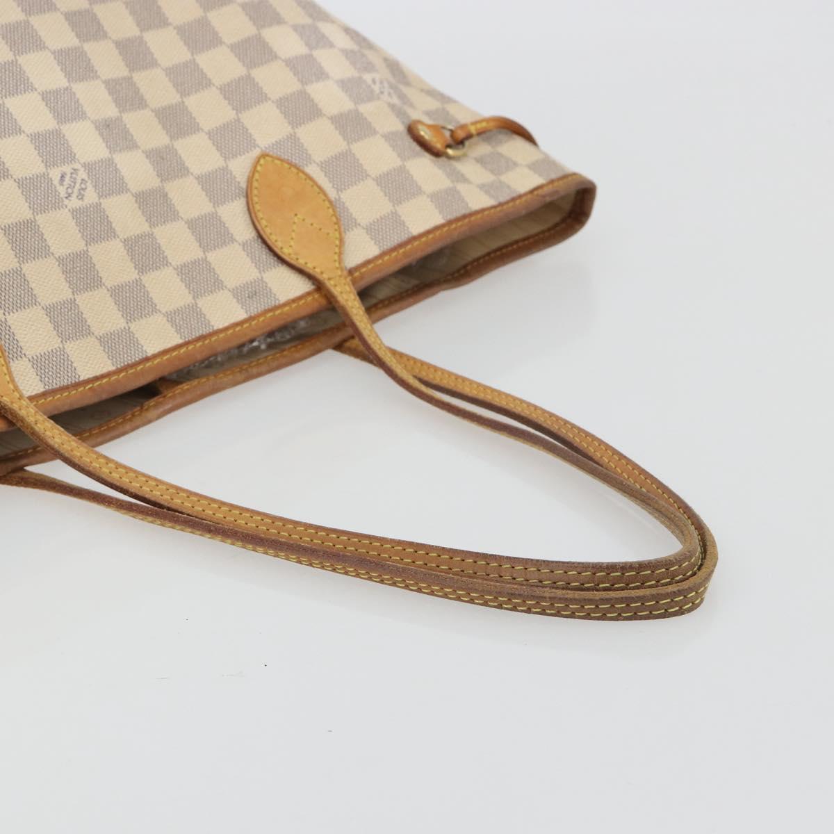 LOUIS VUITTON Damier Azur Neverfull MM Tote Bag N41605 LV Auth hk3894