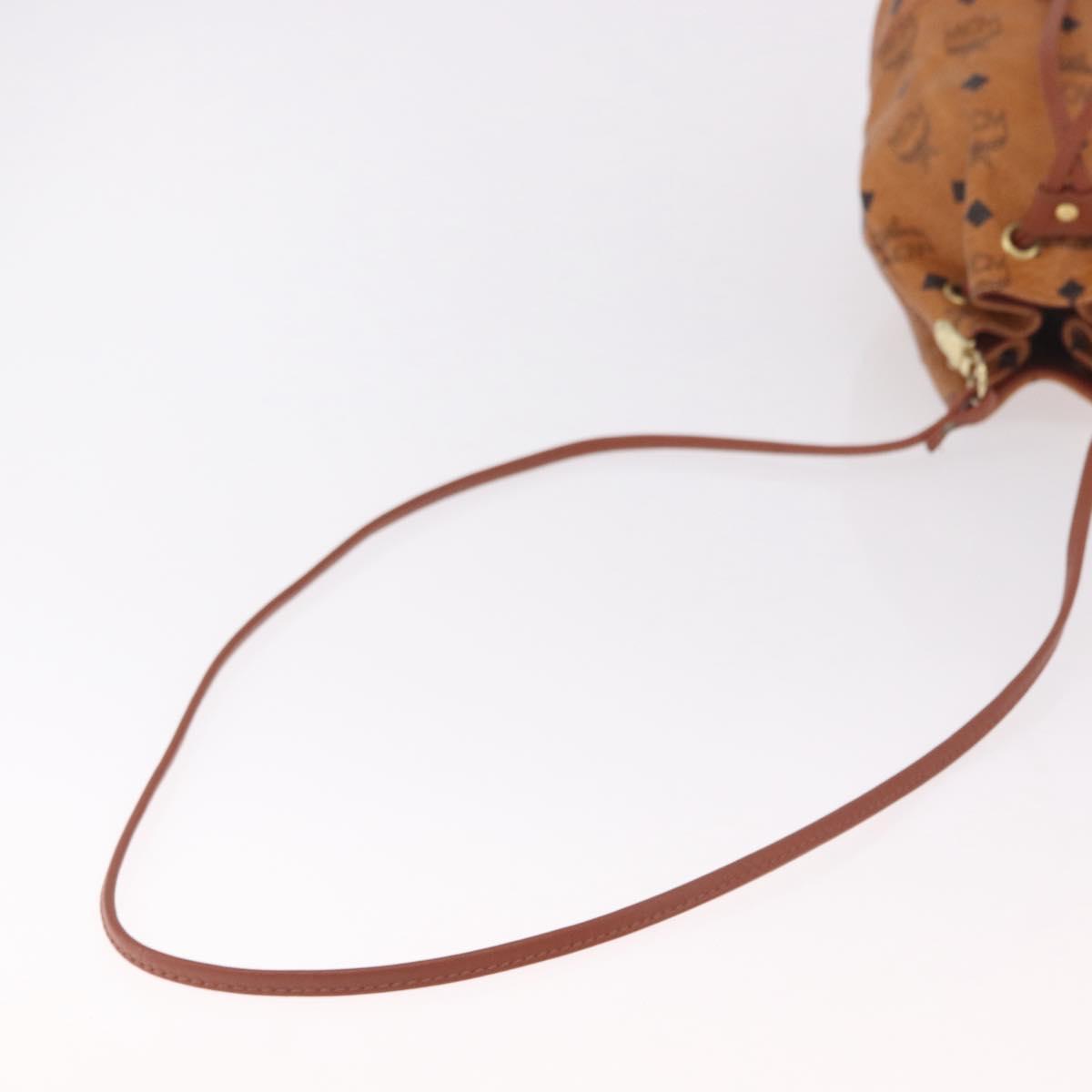 MCM Vicetos Logogram Shoulder Bag PVC Leather Brown Gold Auth hk3898