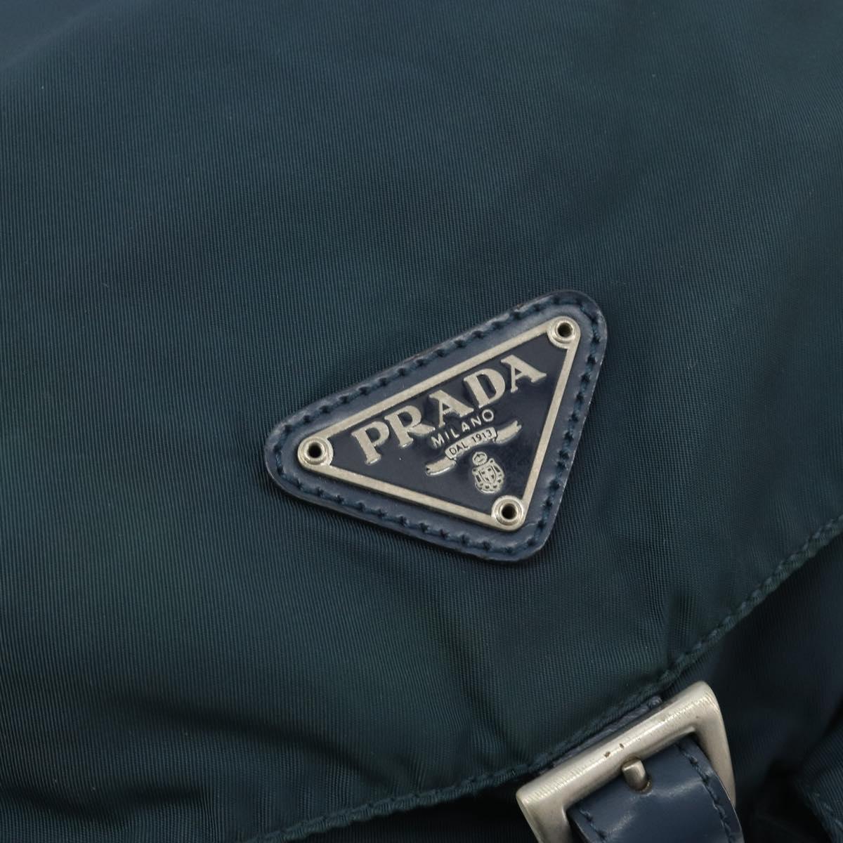 PRADA Backpack Nylon Navy Silver Auth hk3905