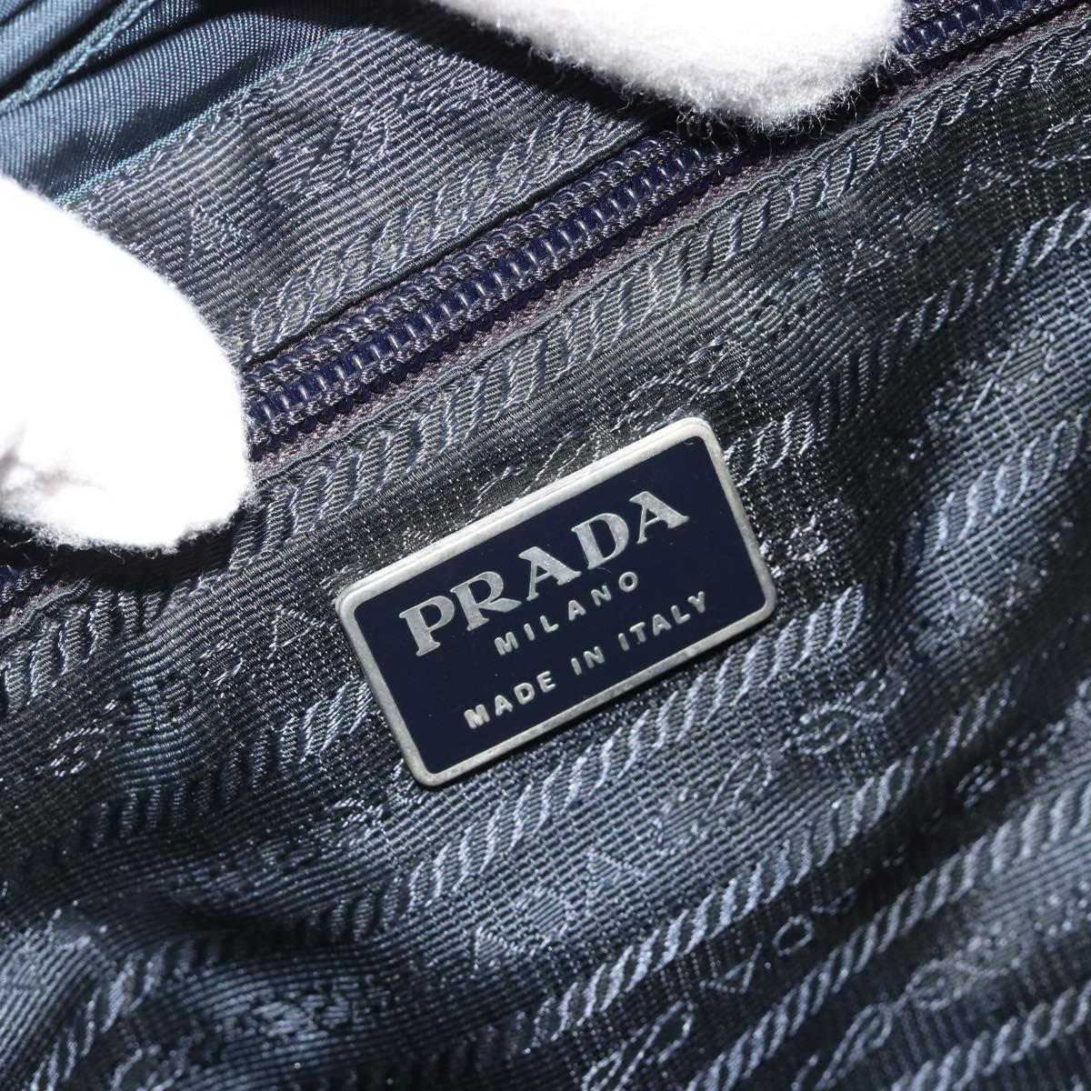 PRADA Backpack Nylon Navy Silver Auth hk3905