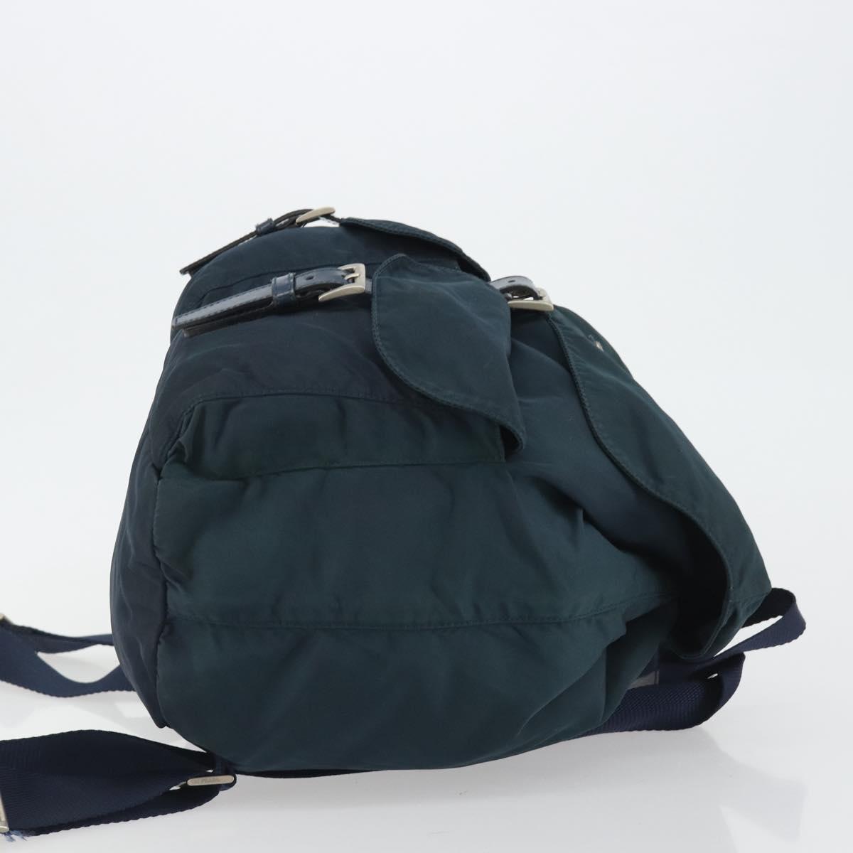 PRADA Backpack Nylon Navy Silver Auth hk3905