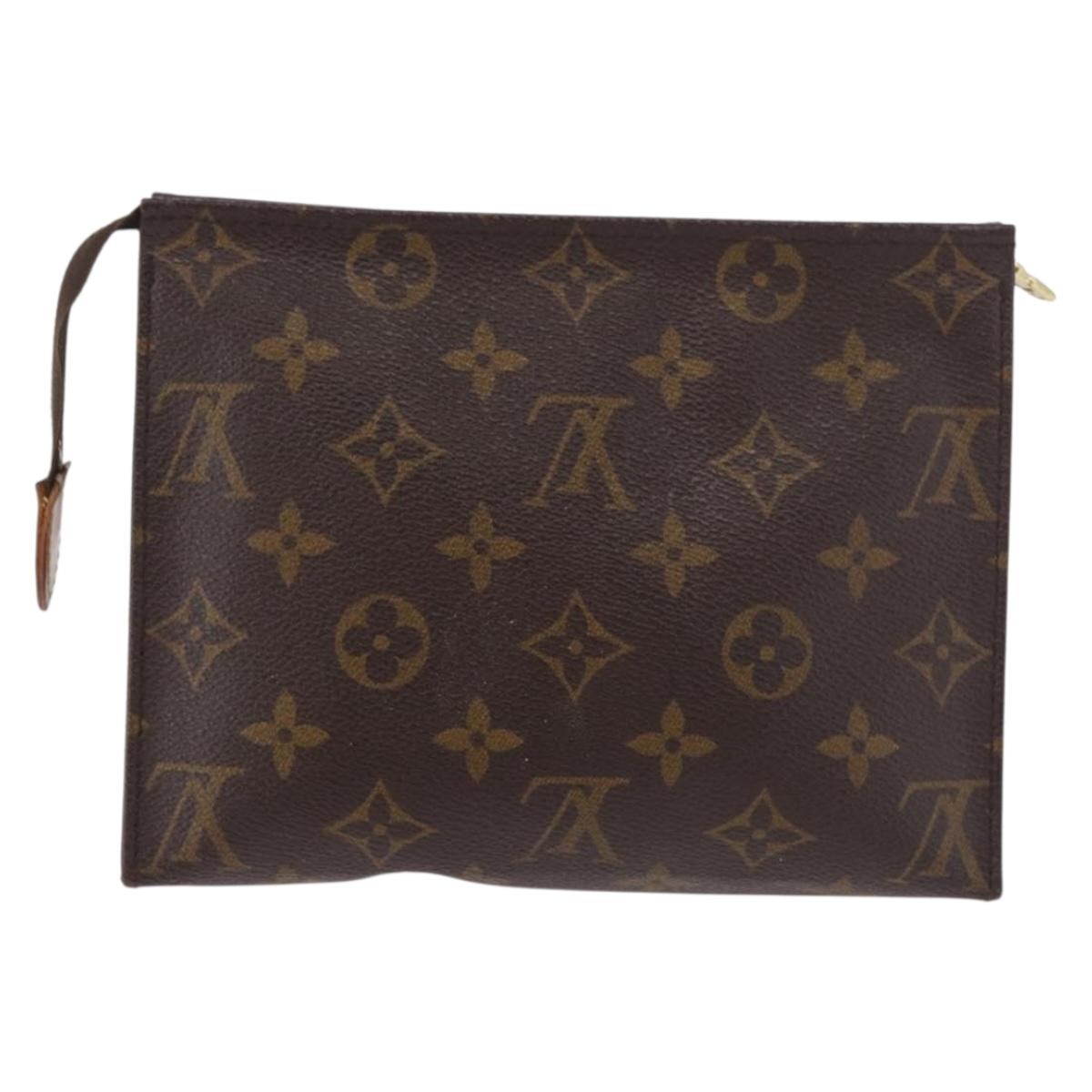 LOUIS VUITTON Monogram Poche Toilette 19 Pouch M47544 LV Auth hk3909