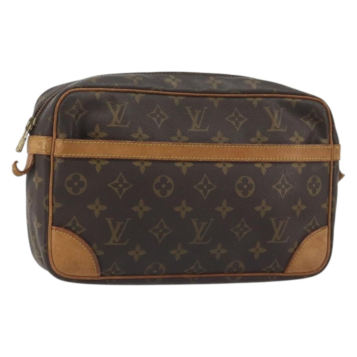 LOUIS VUITTON Monogram Compiegne 28 Clutch Bag M51845 LV Auth hk3912