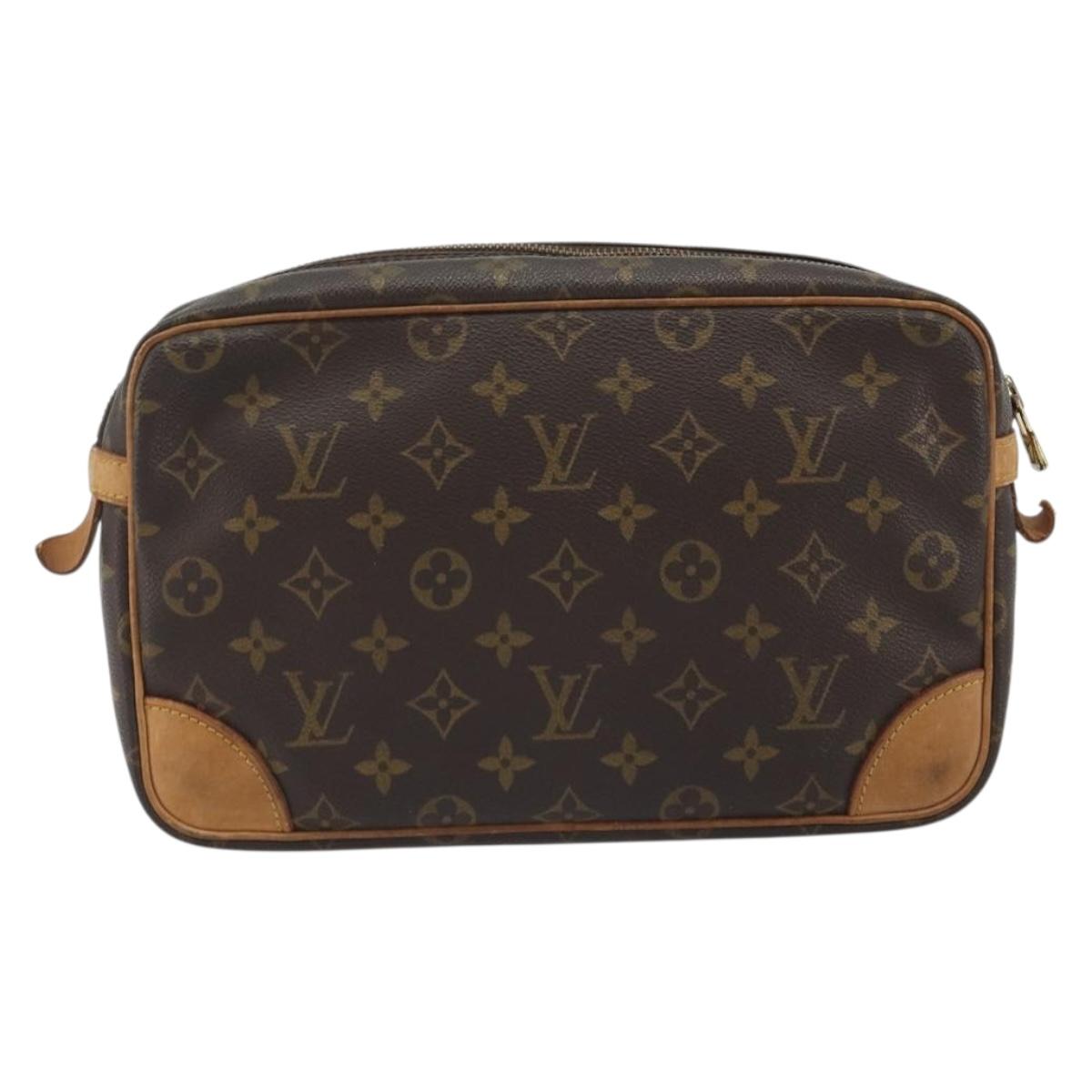 LOUIS VUITTON Monogram Compiegne 28 Clutch Bag M51845 LV Auth hk3912