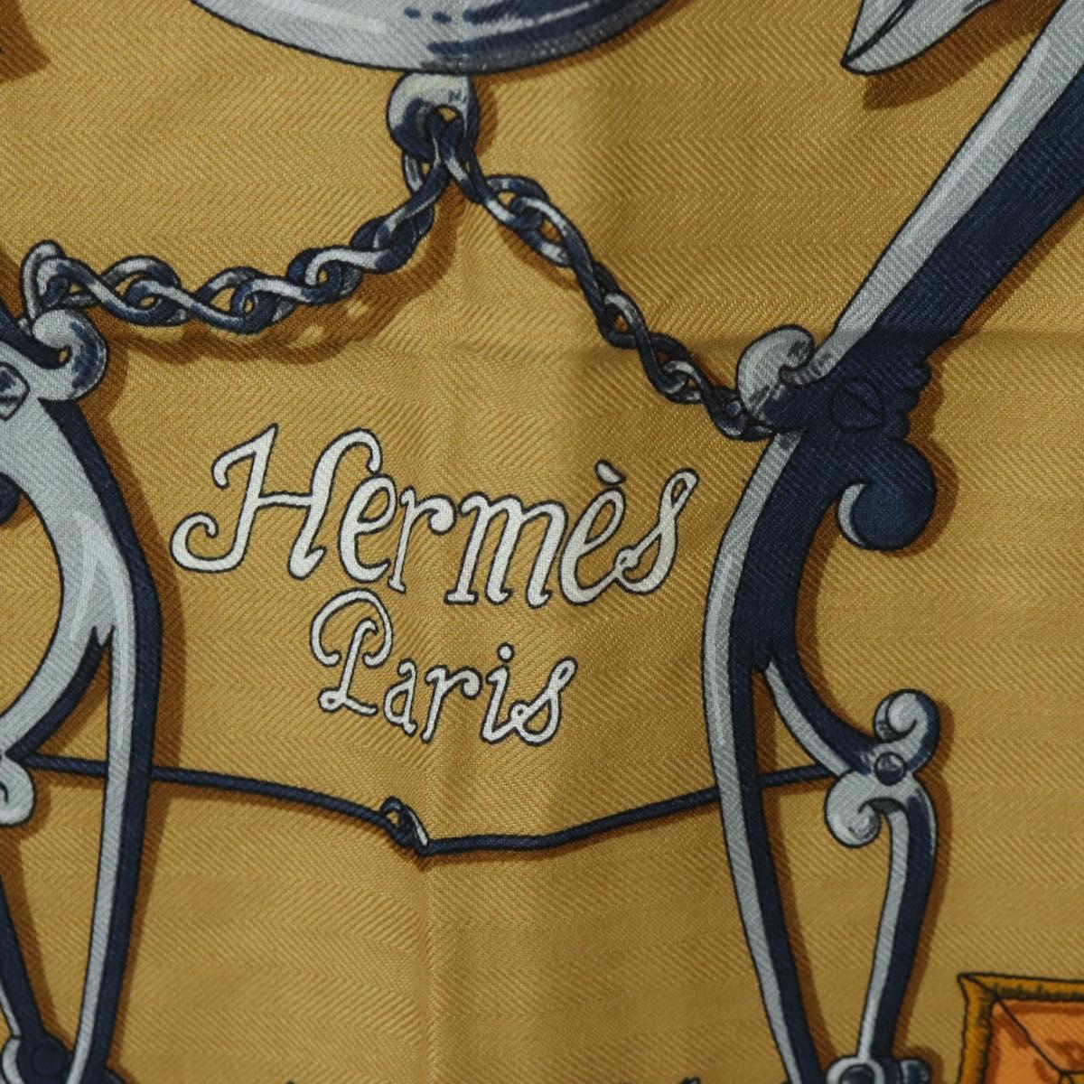 HERMES Carre 140 Scarf ""LINSTRVCTON DU ROY"" Cashmere Brown Auth hk3924V