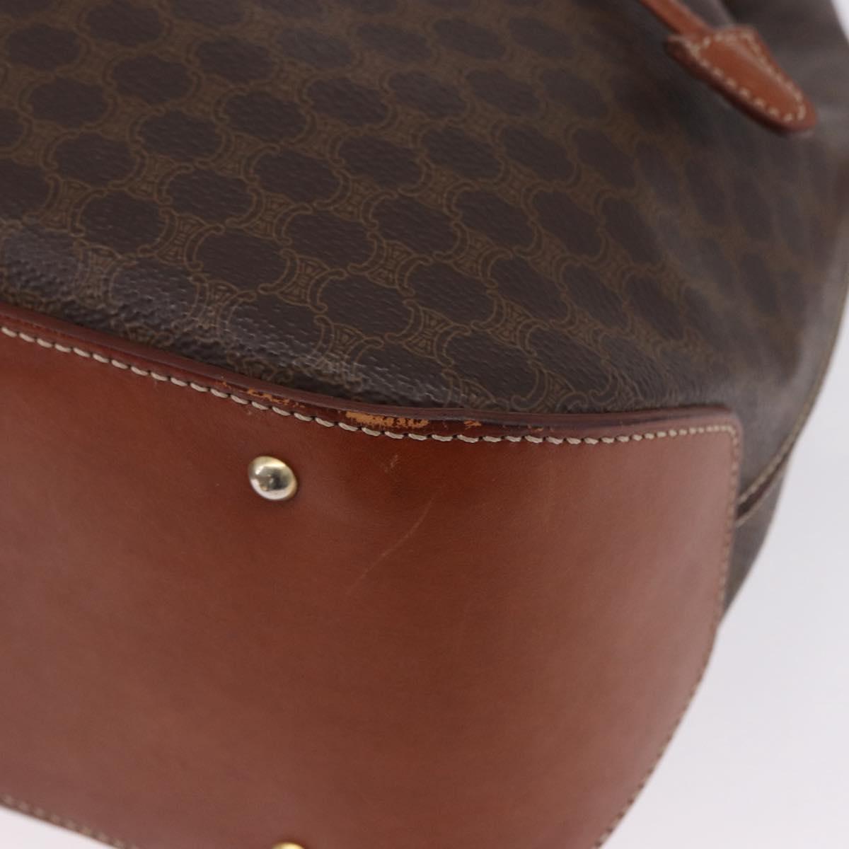 CELINE Macadam Canvas Shoulder Bag PVC Leather Brown Gold Auth hk3930