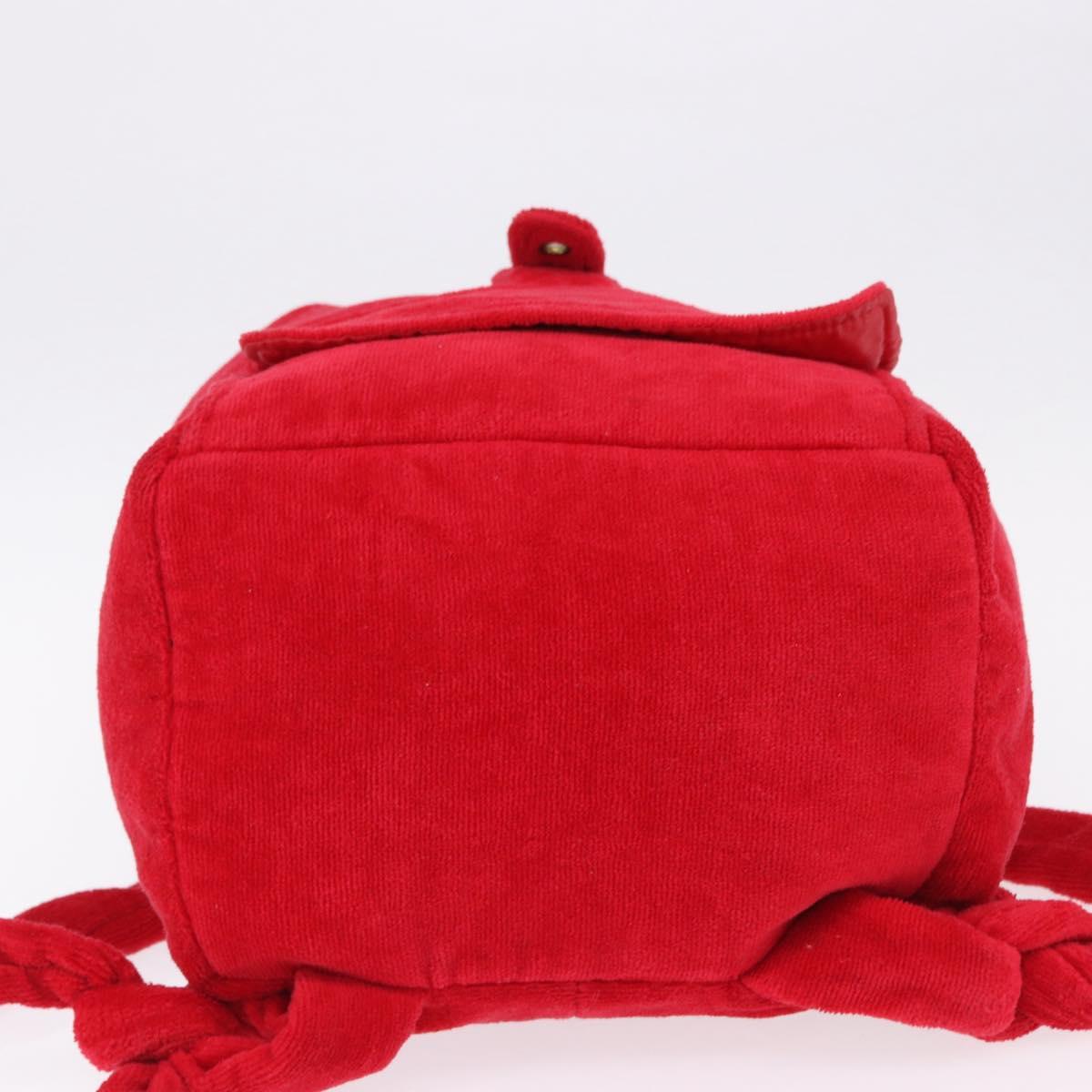 Gianni Versace Backpack Pile Red Silver Auth hk3931