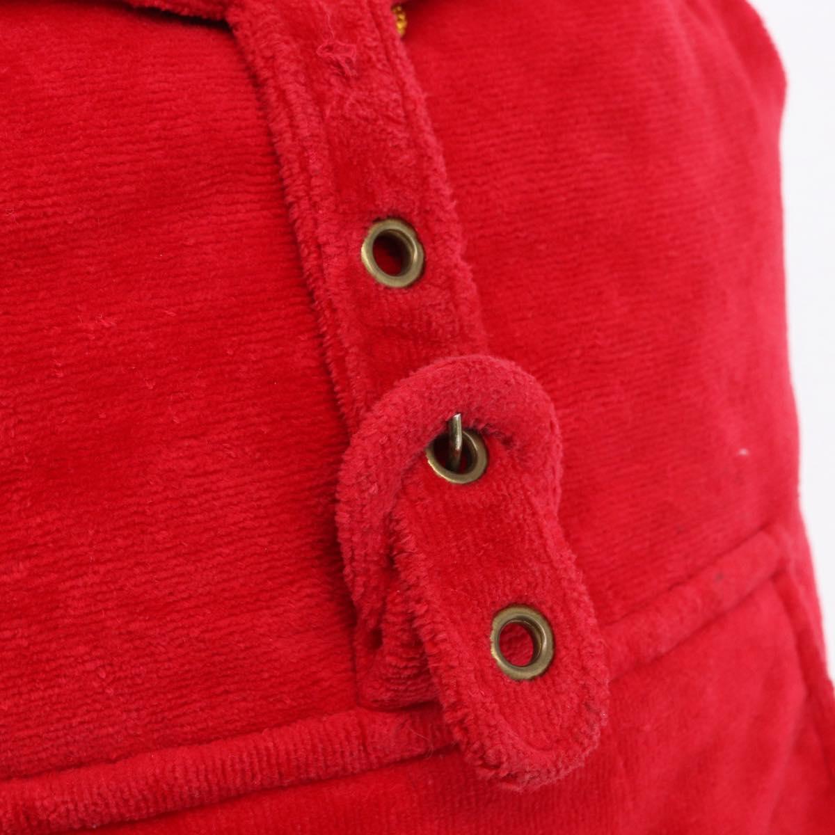 Gianni Versace Backpack Pile Red Silver Auth hk3931