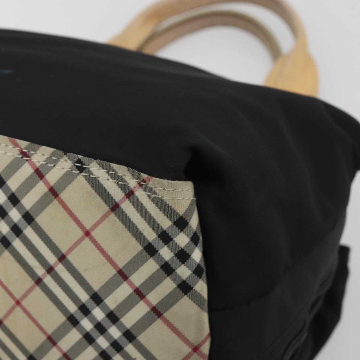 BURBERRY Hand Bag Nylon Black Silver Auth hk3932