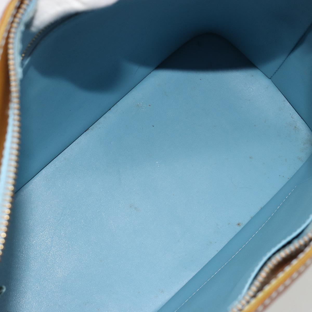 LOUIS VUITTON Monogram Vernis Houston Hand Bag Baby Blue M91005 LV Auth hk3937