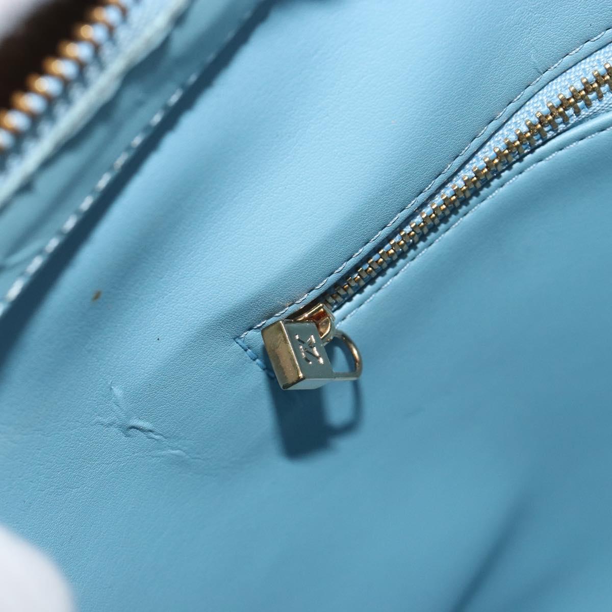 LOUIS VUITTON Monogram Vernis Houston Hand Bag Baby Blue M91005 LV Auth hk3937
