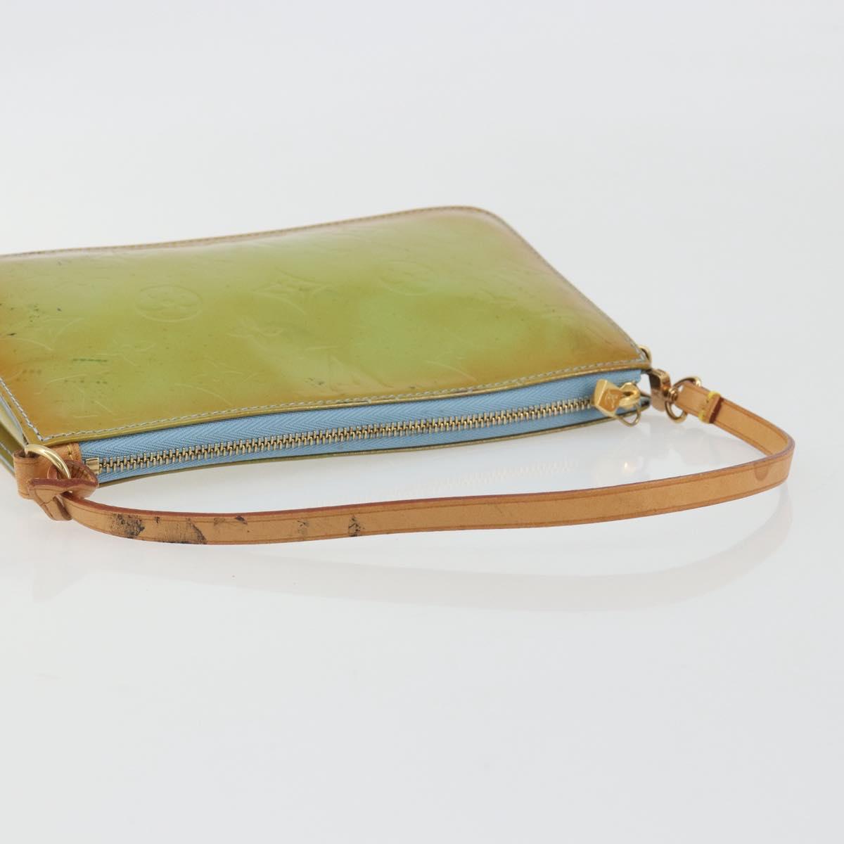 LOUIS VUITTON Monogram Vernis Lexington Pouch Baby Blue M91011 LV Auth hk3939