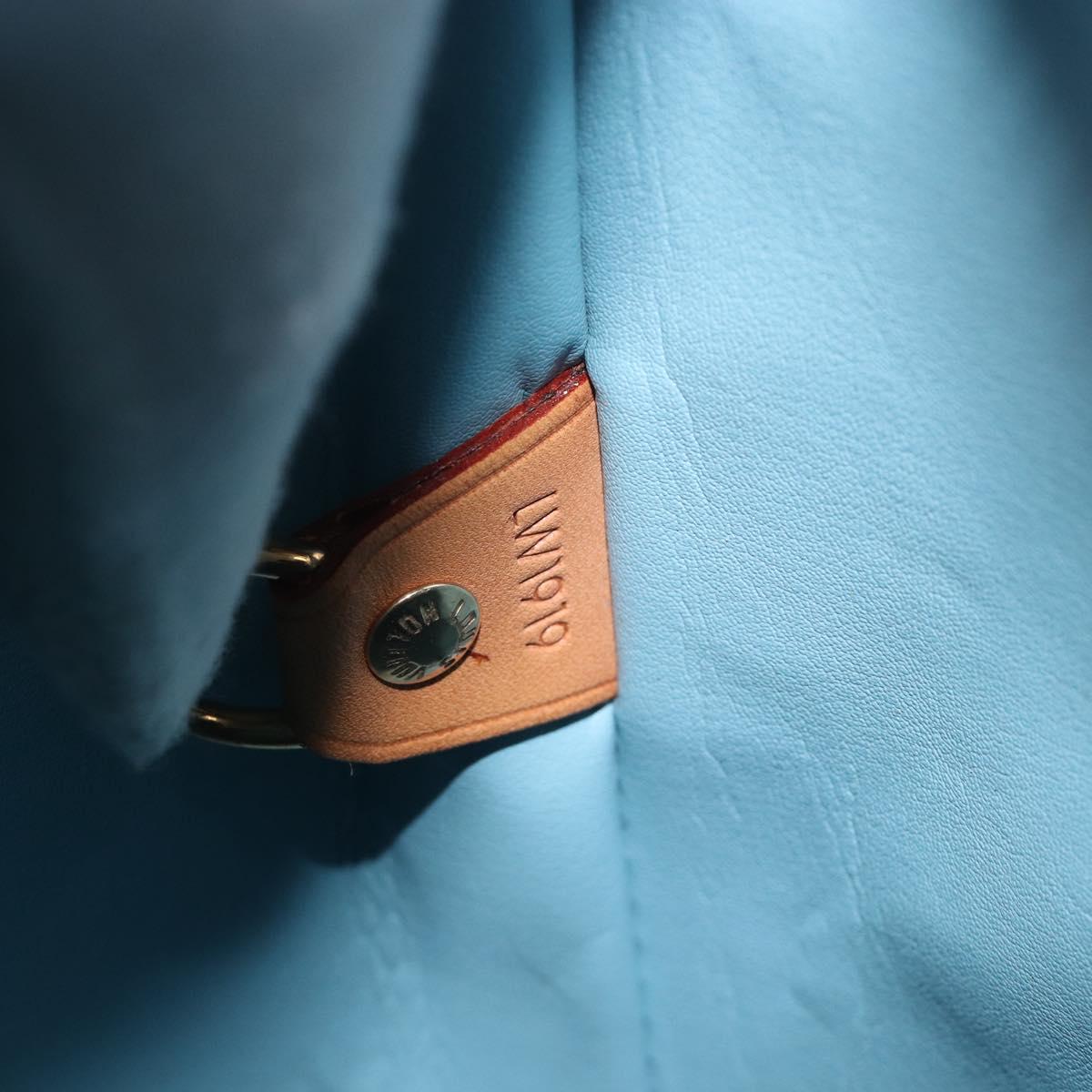 LOUIS VUITTON Monogram Vernis Houston Hand Bag Baby Blue M91005 LV Auth hk3940