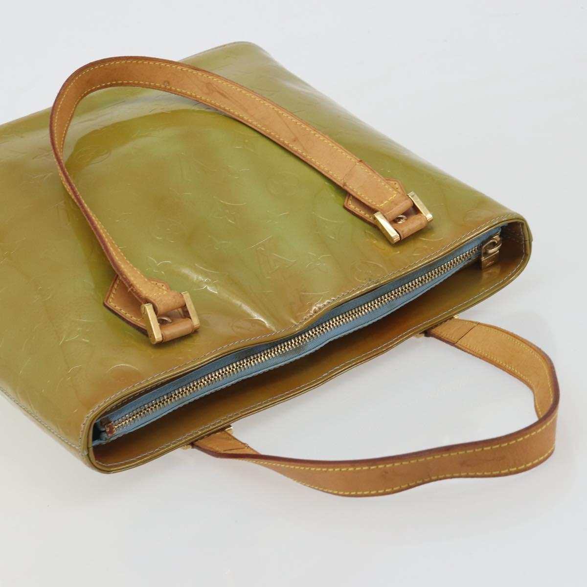 LOUIS VUITTON Monogram Vernis Houston Hand Bag Baby Blue M91005 LV Auth hk3940