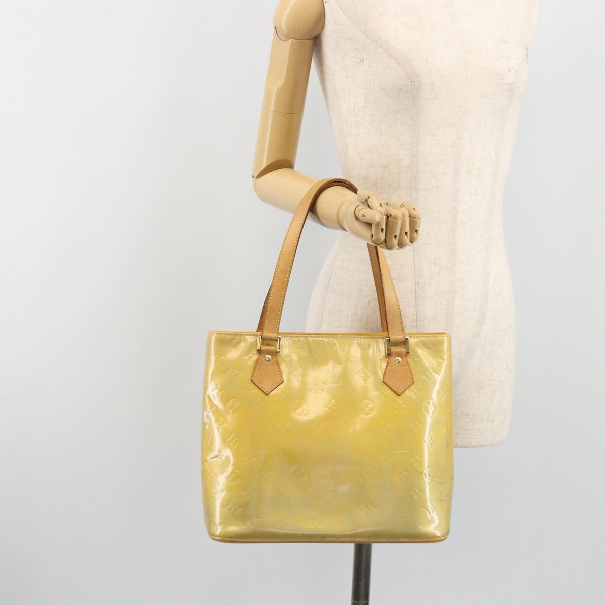LOUIS VUITTON Monogram Vernis Houston Hand Bag Gris M91053 LV Auth hk3941