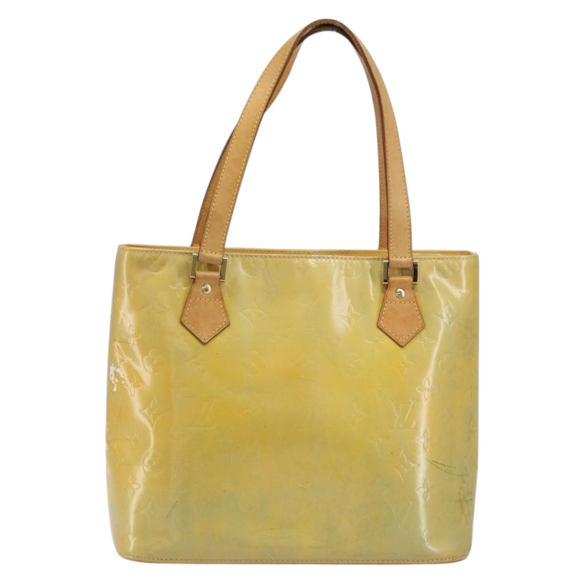 LOUIS VUITTON Monogram Vernis Houston Hand Bag Gris M91053 LV Auth hk3941