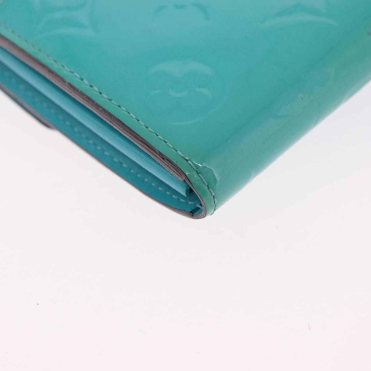 LOUIS VUITTON Monogram Vernis Portefeuille Sarah Wallet Blue M93219 Auth hk3947